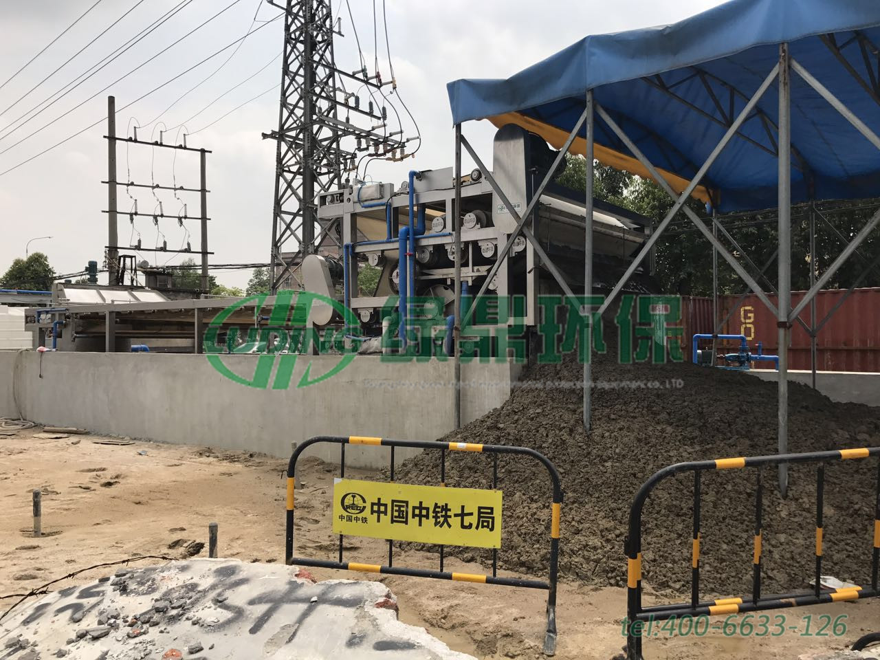 中鐵七局建筑打樁泥漿帶式壓濾機處理案例現場 5